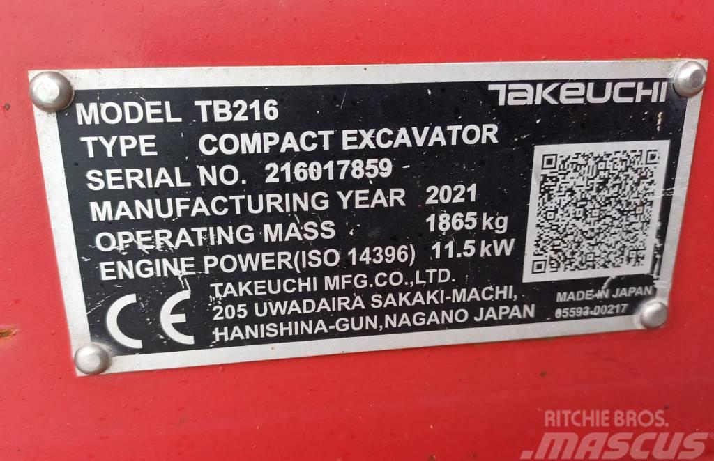 Takeuchi TB216 Mini pelle < 7t