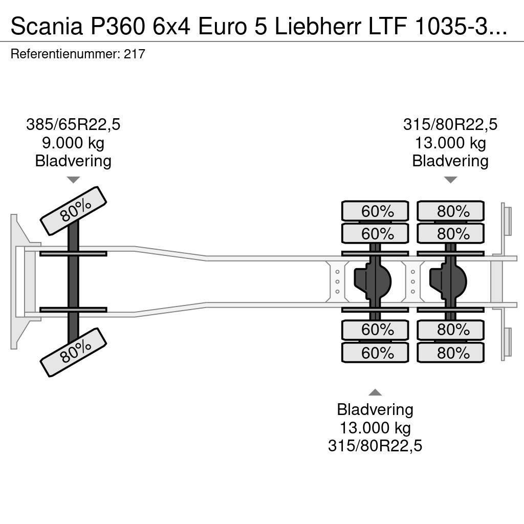 Scania P360 6x4 Euro 5 Liebherr LTF 1035-3.1 Radio Remote Grues tout terrain