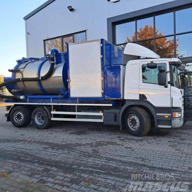Scania P360 Amphitec flex-loader Camion aspirateur, Hydrocureur