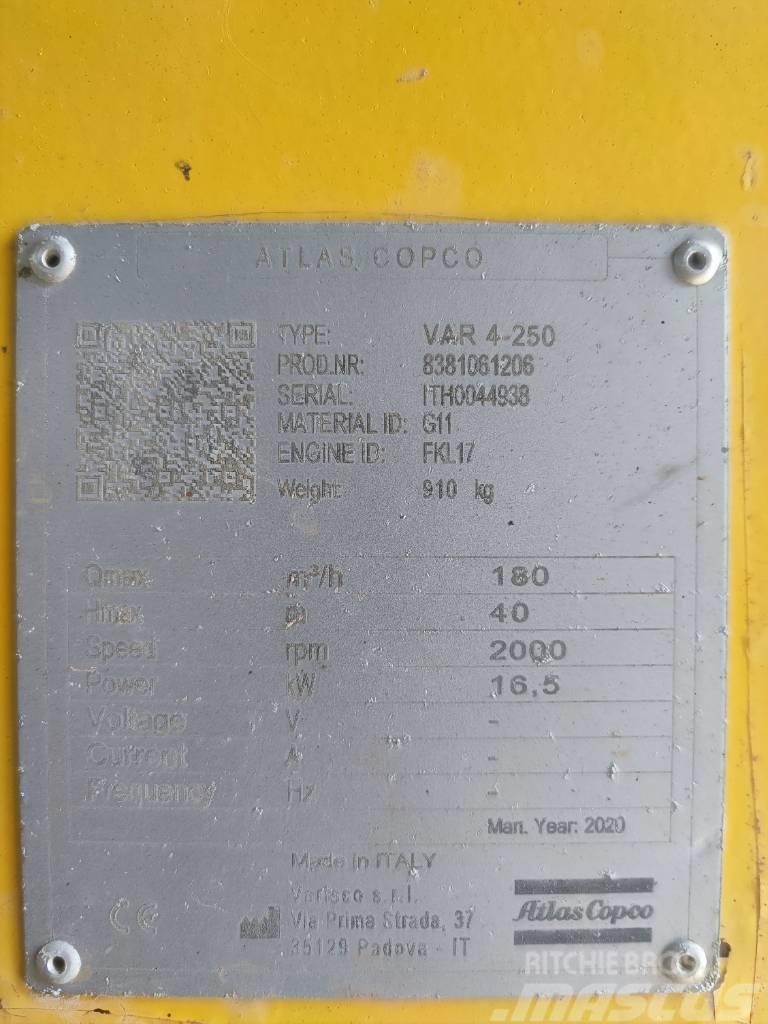 Atlas Copco VAR 4-250 FKL 17 G11 TRAILER Pompe à eau / Motopompe