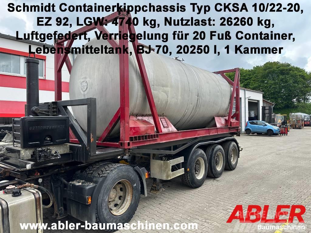 Schmidt CKSA 10/22-20 Containerkippchassis mit Tank Semi remorque porte container