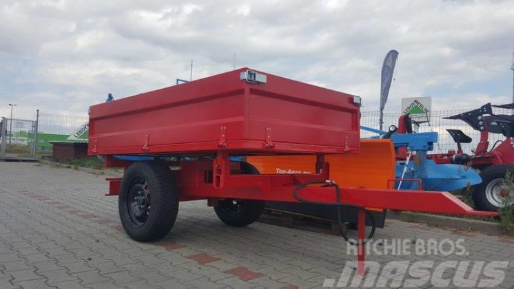Top-Agro 3 sides tipping trailer, 1 axle, perfect price! Benne céréalière