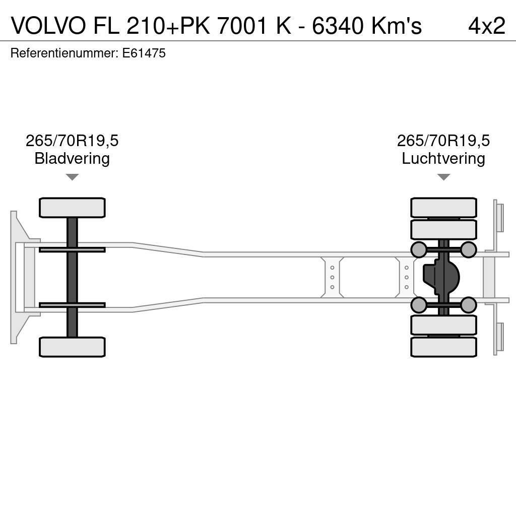 Volvo FL 210+PK 7001 K - 6340 Km's Camion à rideaux coulissants (PLSC)