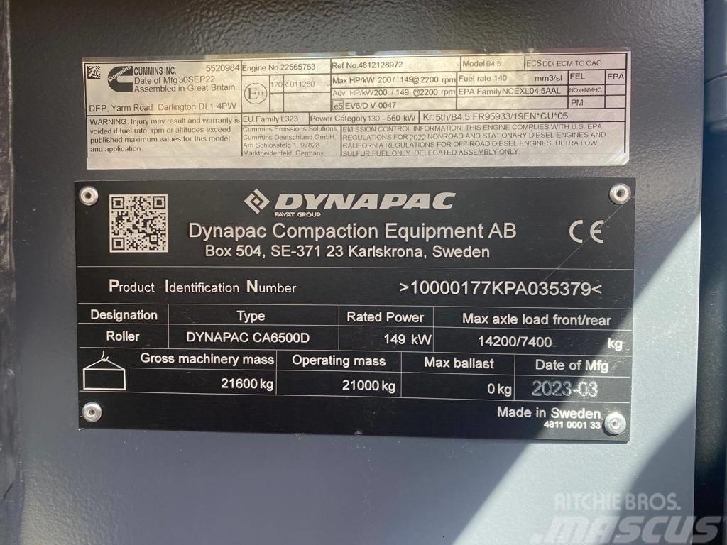 Dynapac CA 6500 D Rouleaux monocylindre
