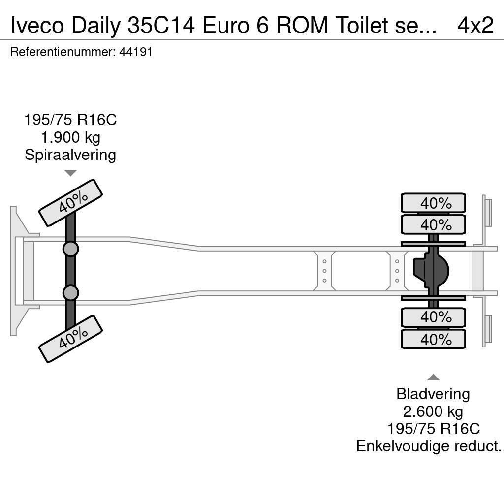 Iveco Daily 35C14 Euro 6 ROM Toilet servicewagen Camion aspirateur, Hydrocureur
