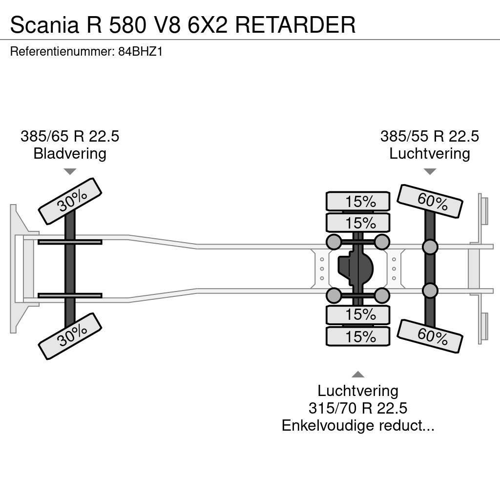 Scania R 580 V8 6X2 RETARDER Châssis cabine