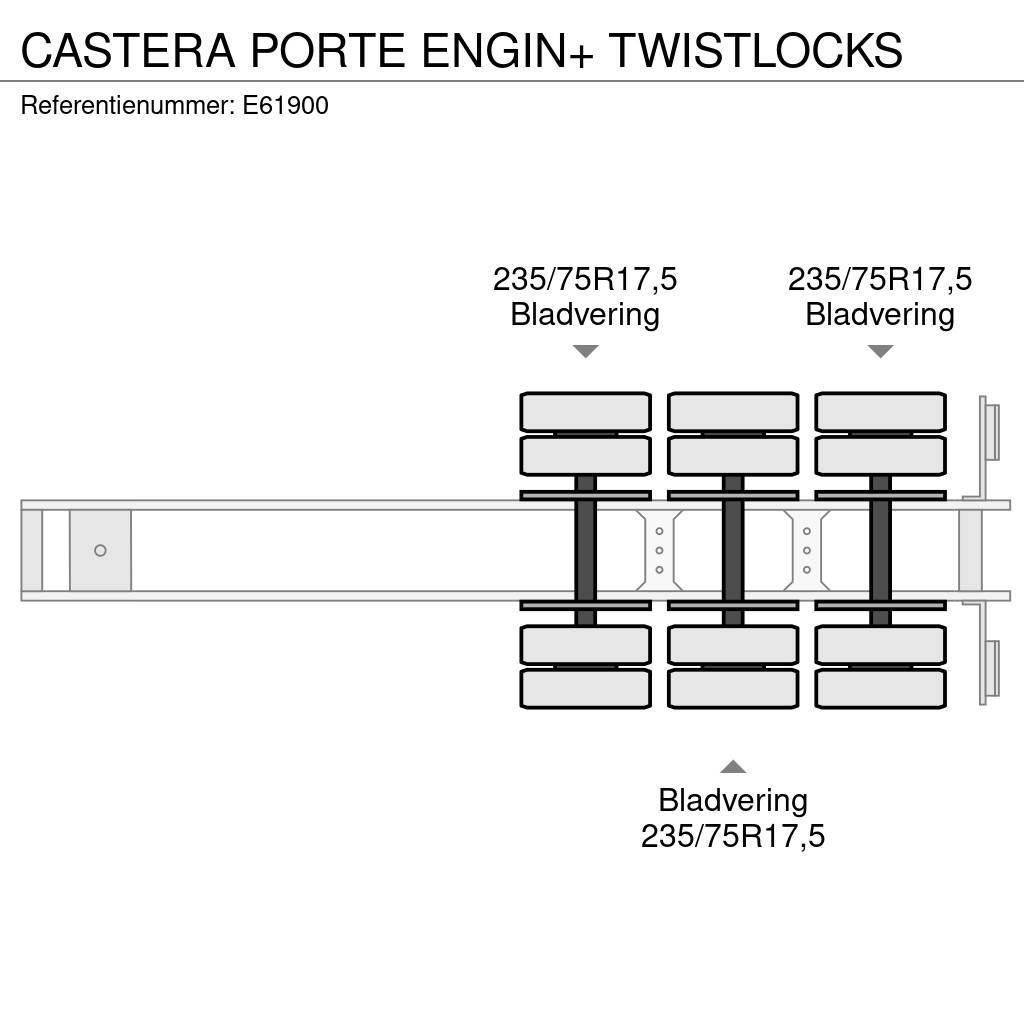 Castera PORTE ENGIN+ TWISTLOCKS Semi remorque surbaissée