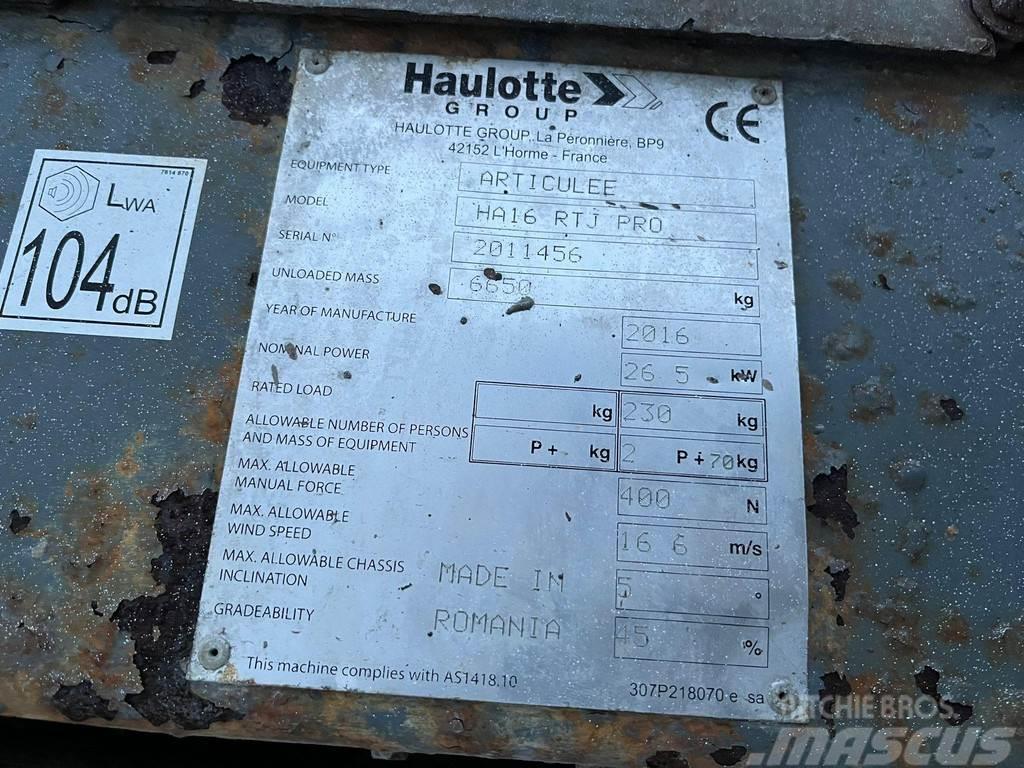 Haulotte Articulee HA16RTJ PRO BOOM 16 m / RATED LOAD 230 k Autre nacelle élévatrice