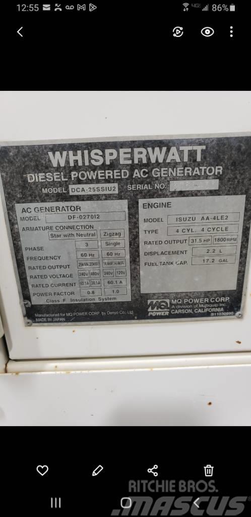 Whisperwatt Diesel Powered AC Generator DF-027012 Générateurs diesel