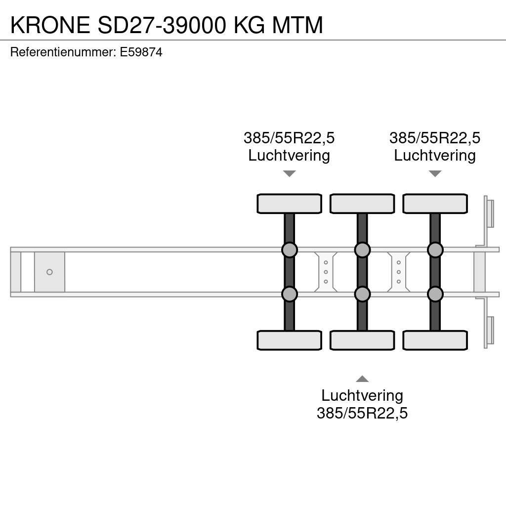 Krone SD27-39000 KG MTM Semi remorque plateau ridelle