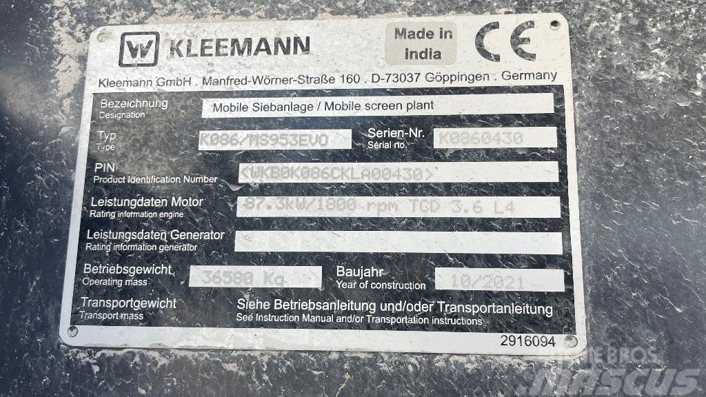 Kleemann 953 Crible