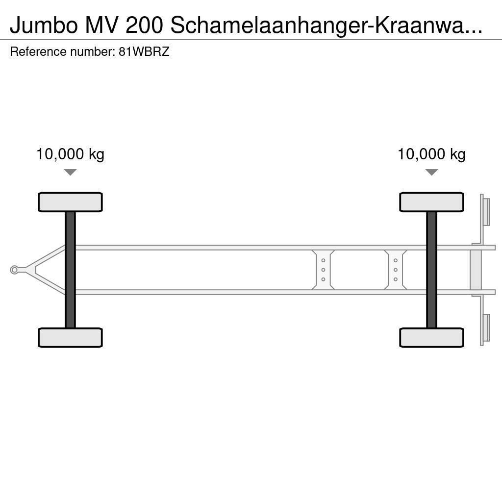 Jumbo MV 200 Schamelaanhanger-Kraanwagen! Remorque ridelle