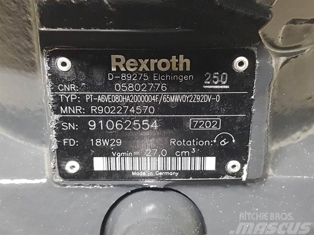 Bomag 05802776-Rexroth A6VE080HA-Drive motor/Fahrmotor Hydraulique