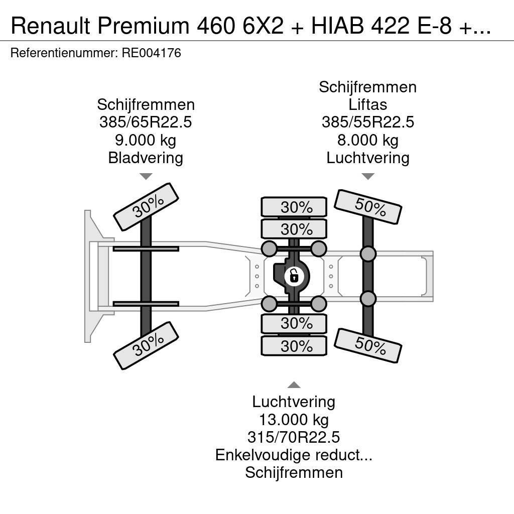Renault Premium 460 6X2 + HIAB 422 E-8 + REMOTE CONTROL Tracteur routier