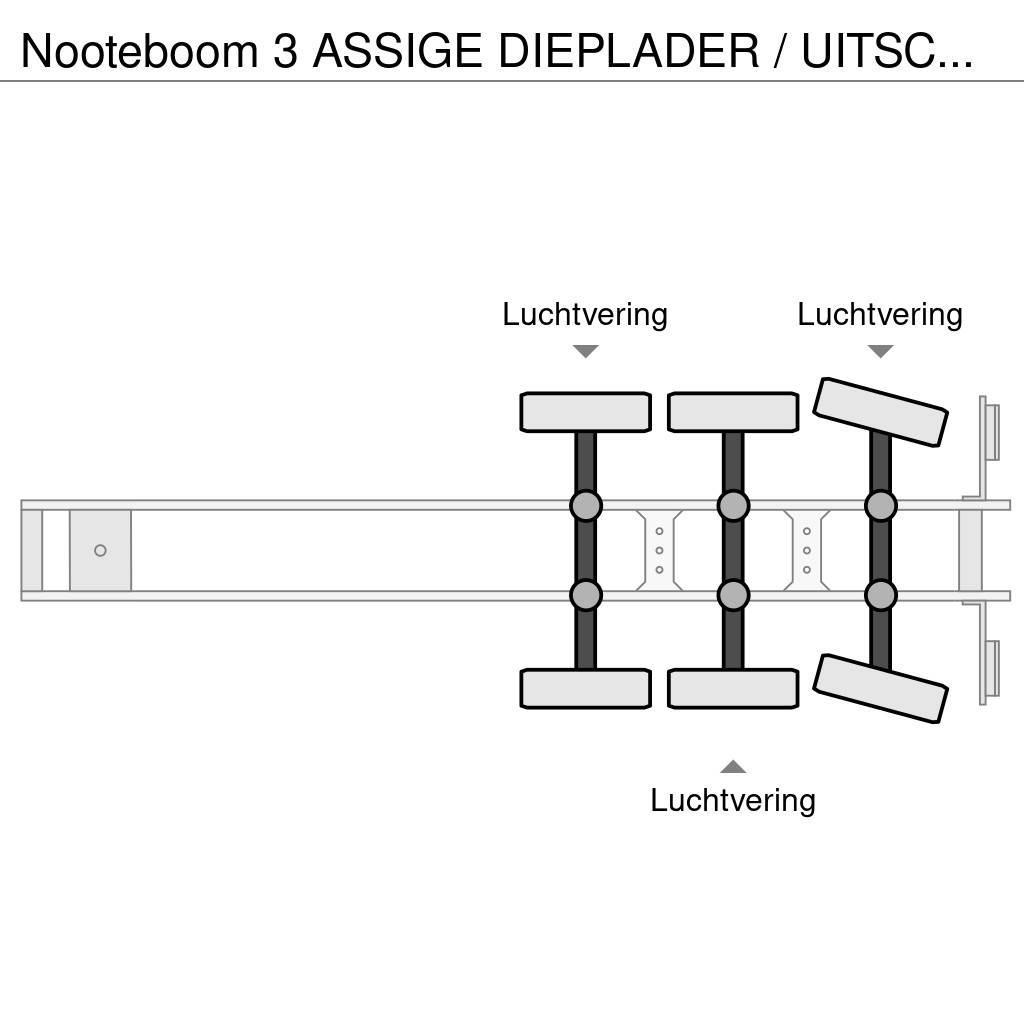 Nooteboom 3 ASSIGE DIEPLADER / UITSCHUIFBAAR / EXTENDABLE / Semi remorque surbaissée