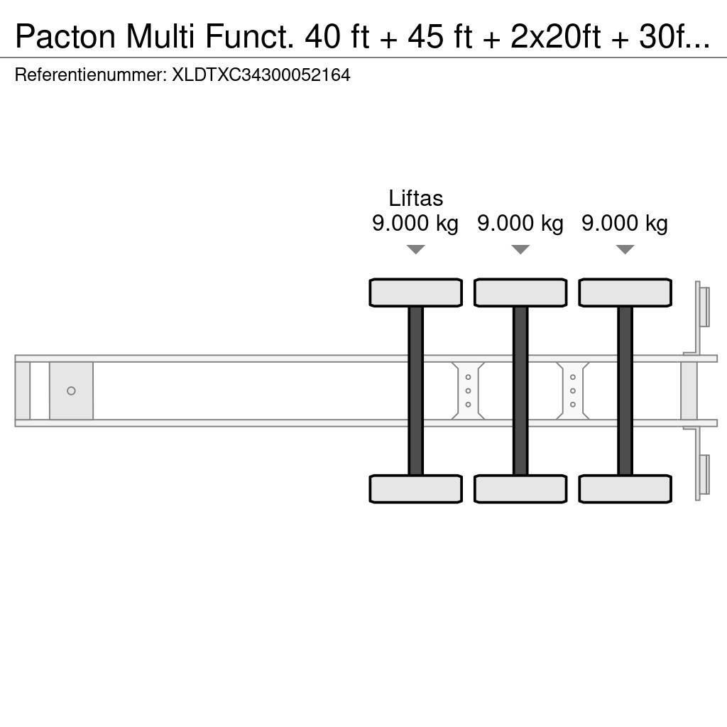 Pacton Multi Funct. 40 ft + 45 ft + 2x20ft + 30ft + High Semi remorque porte container