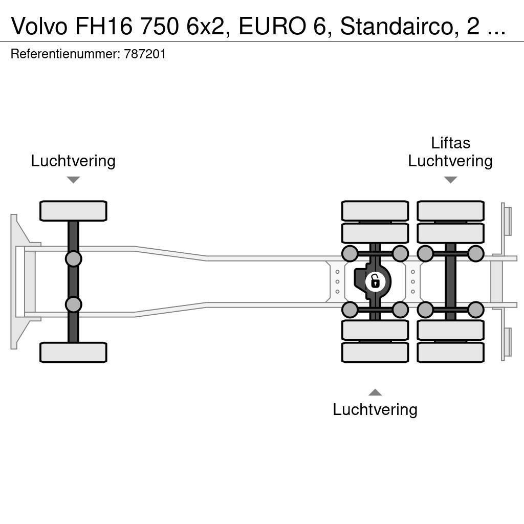 Volvo FH16 750 6x2, EURO 6, Standairco, 2 Units Châssis cabine