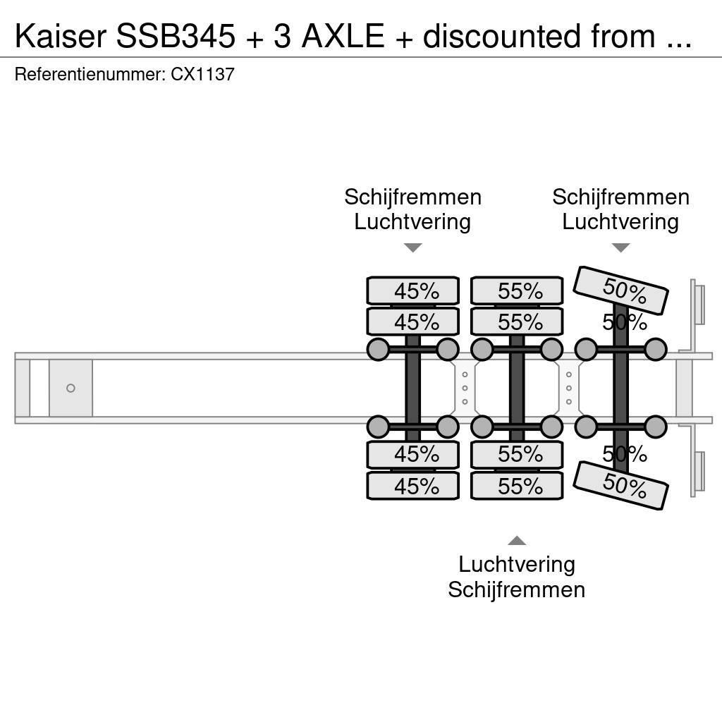 Kaiser SSB345 + 3 AXLE + discounted from 21.750,- Semi remorque surbaissée