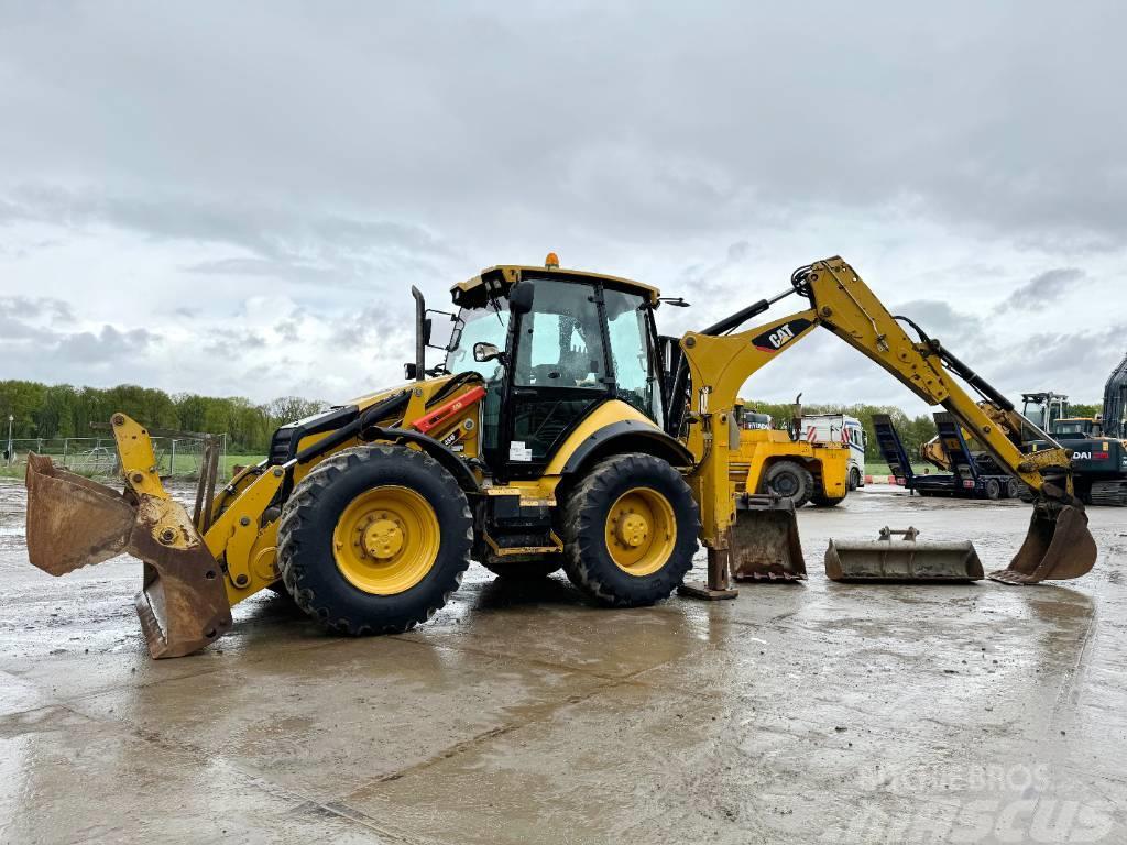 CAT 434F - 4 Buckets + Forks / All Wheel Steering Tractopelle