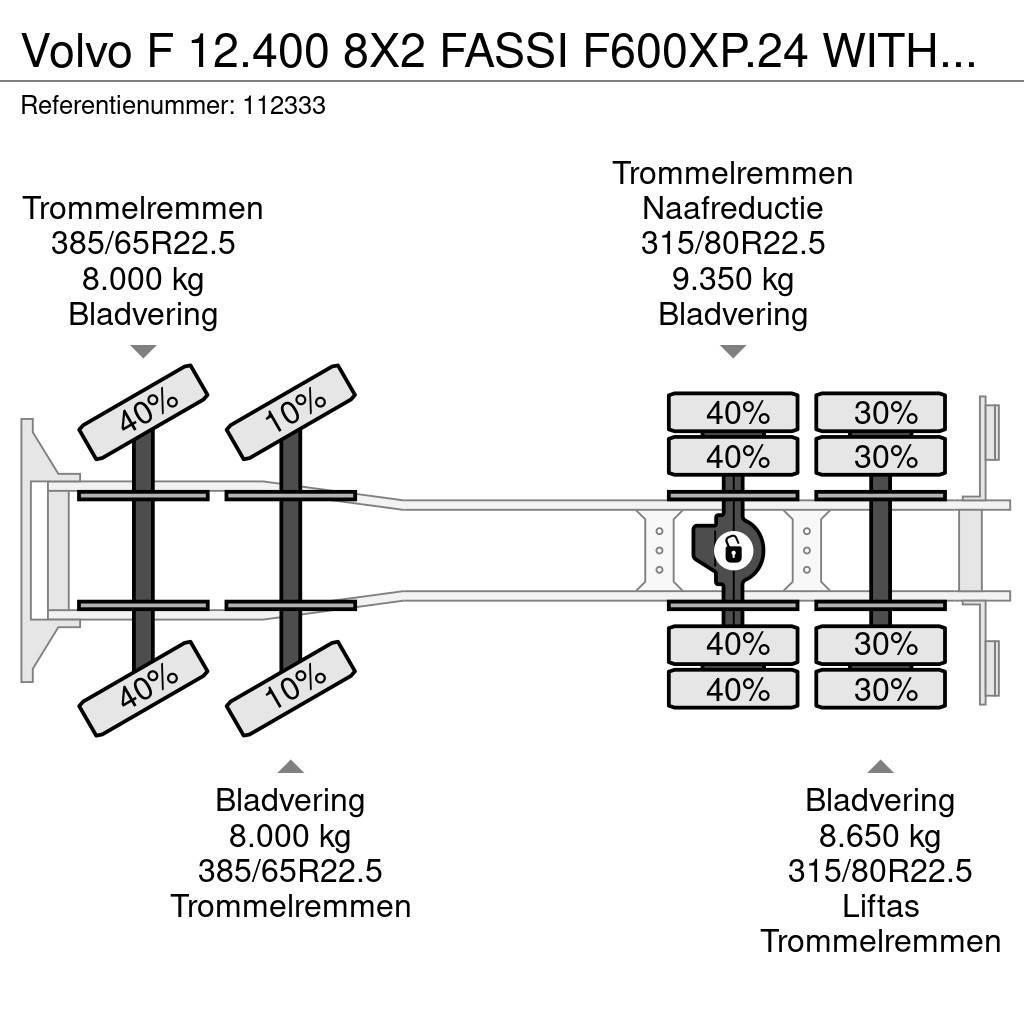 Volvo F 12.400 8X2 FASSI F600XP.24 WITH JIB Grues tout terrain