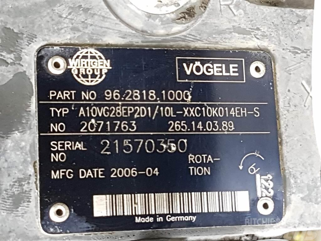Vögele -Rexroth A10VG28EP2D1/10L-96.2818.1000-Drive pump Hydraulique