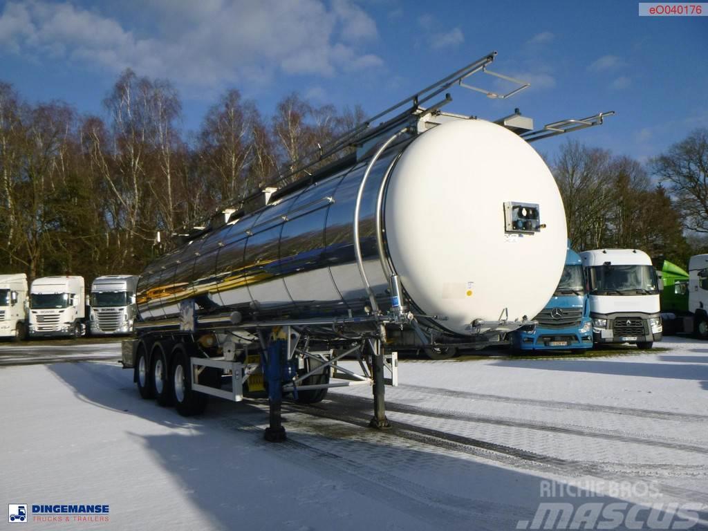 Feldbinder Chemical tank inox L4BH 30 m3 / 1 comp + pump Semi remorque citerne