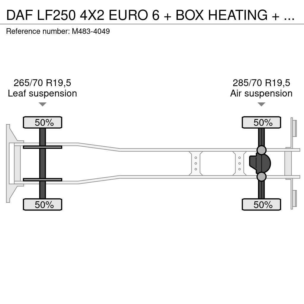 DAF LF250 4X2 EURO 6 + BOX HEATING + LIFT 2000 KG. Camion Fourgon