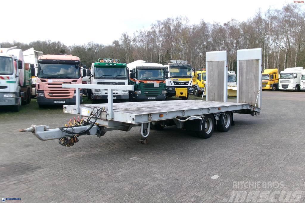 King 2-axle platform drawbar trailer 14t + ramps Remorque ridelle