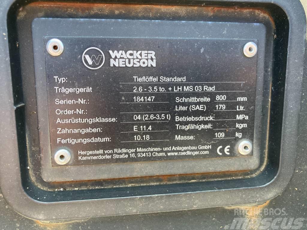 Wacker Neuson Tieflöffel 800mm MS03 Radlog Godets Broyeurs