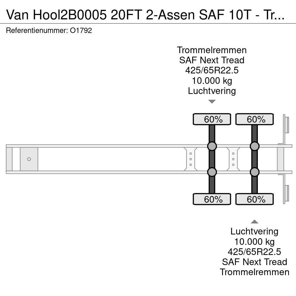 Van Hool 2B0005 20FT 2-Assen SAF 10T - Trommelremmen - Ferr Semi remorque porte container