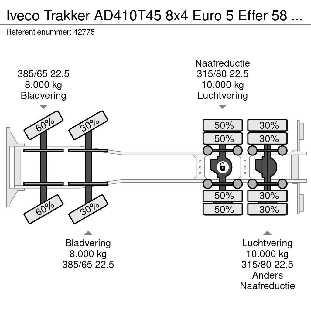 Iveco Trakker AD410T45 8x4 Euro 5 Effer 58 Tonmeter Grues tout terrain