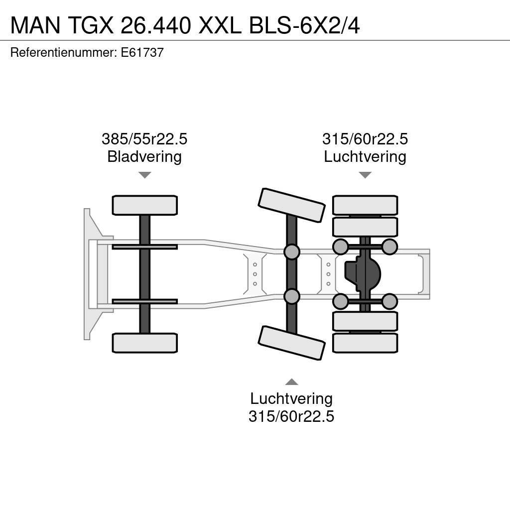 MAN TGX 26.440 XXL BLS-6X2/4 Tracteur routier