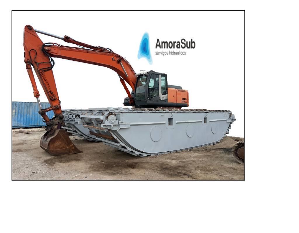  Amphibious Excavateur Hitachi 250 Long Reach 250 Pelles amphibies