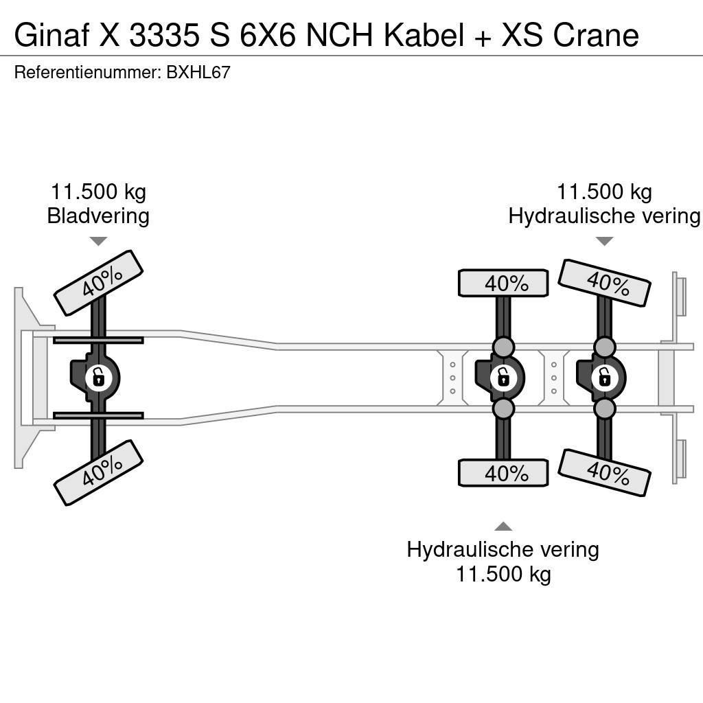 Ginaf X 3335 S 6X6 NCH Kabel + XS Crane Camion ampliroll