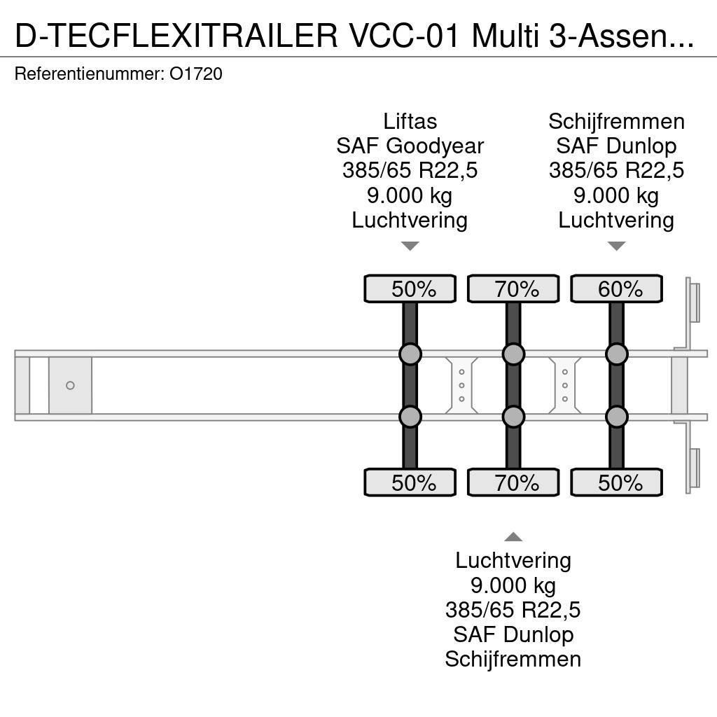 D-tec FLEXITRAILER VCC-01 Multi 3-Assen SAF - Schijfremm Semi remorque porte container