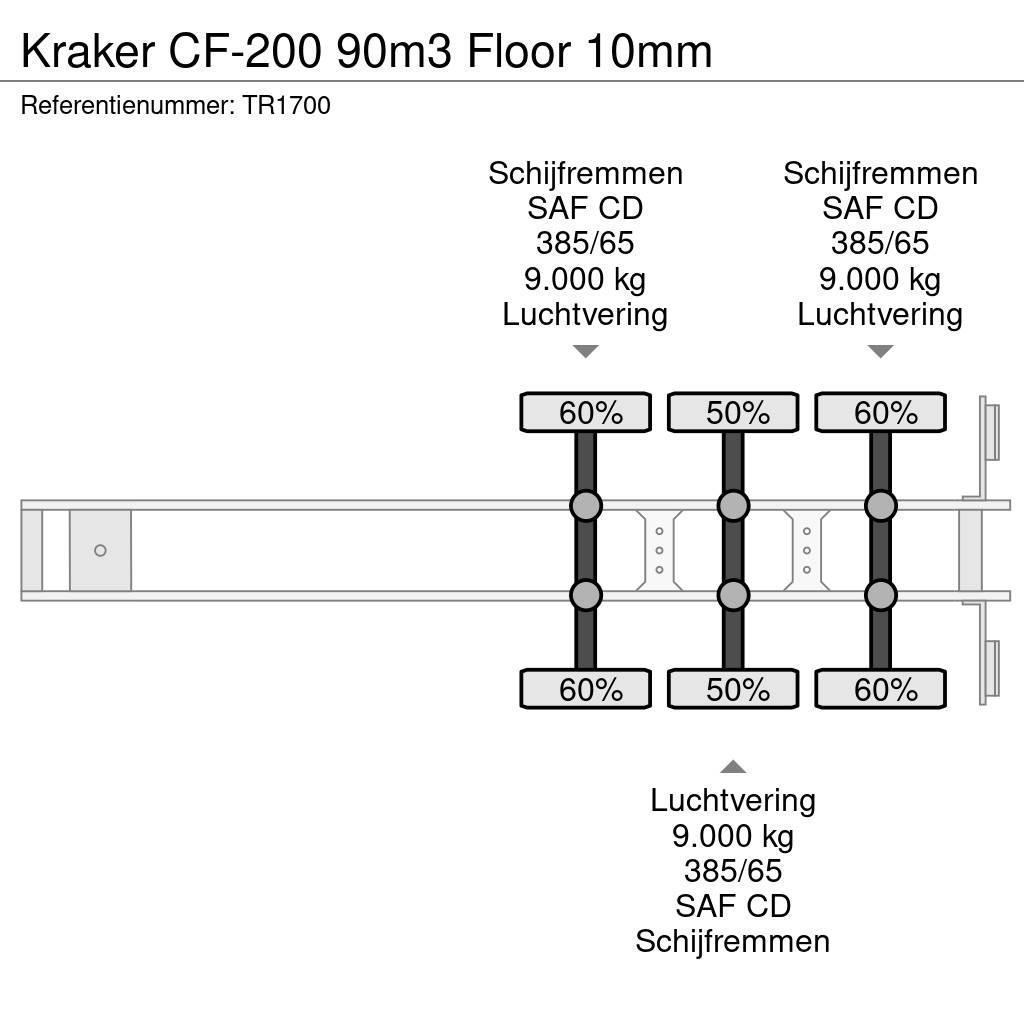 Kraker CF-200 90m3 Floor 10mm Semi-remorques à plancher mobile