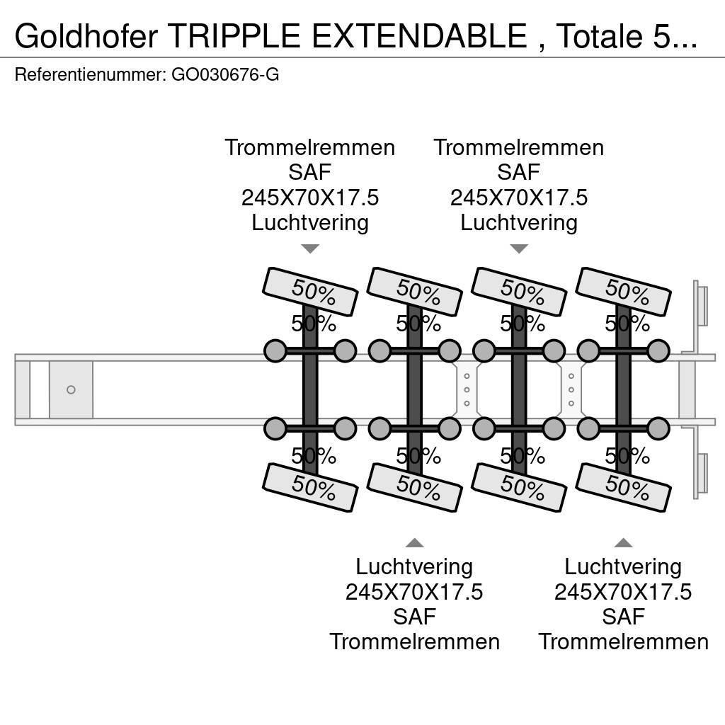 Goldhofer TRIPPLE EXTENDABLE , Totale 51 M 4 AXEL STEERING Semi remorque surbaissée