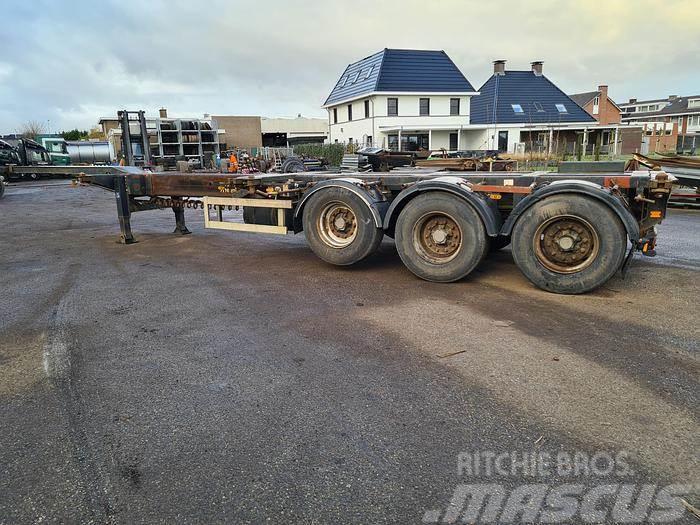 Nooteboom 3 AXLE CONTAINER CHASSIS ALL CONNECTIONS ROR DRUM Semi remorque porte container