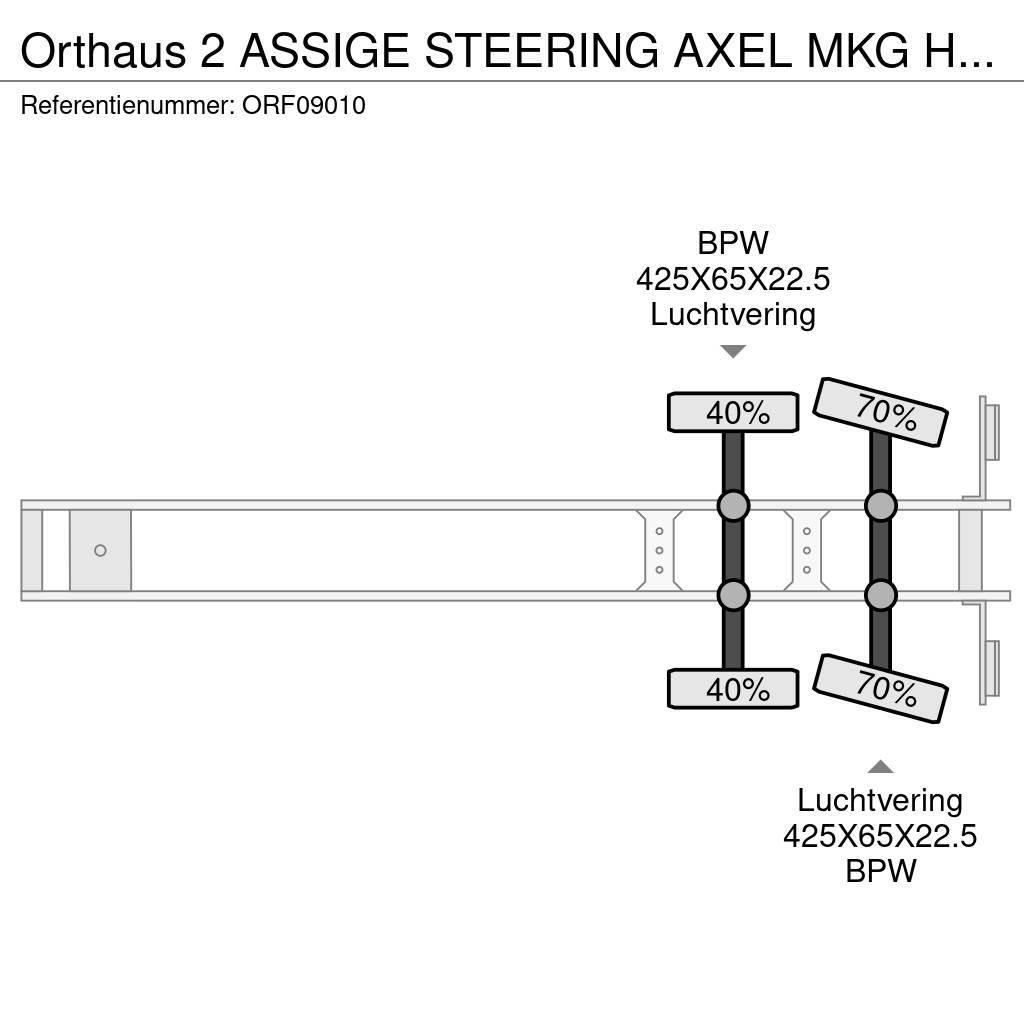 Orthaus 2 ASSIGE STEERING AXEL MKG HLK 330 VG CRANE Semi remorque plateau ridelle