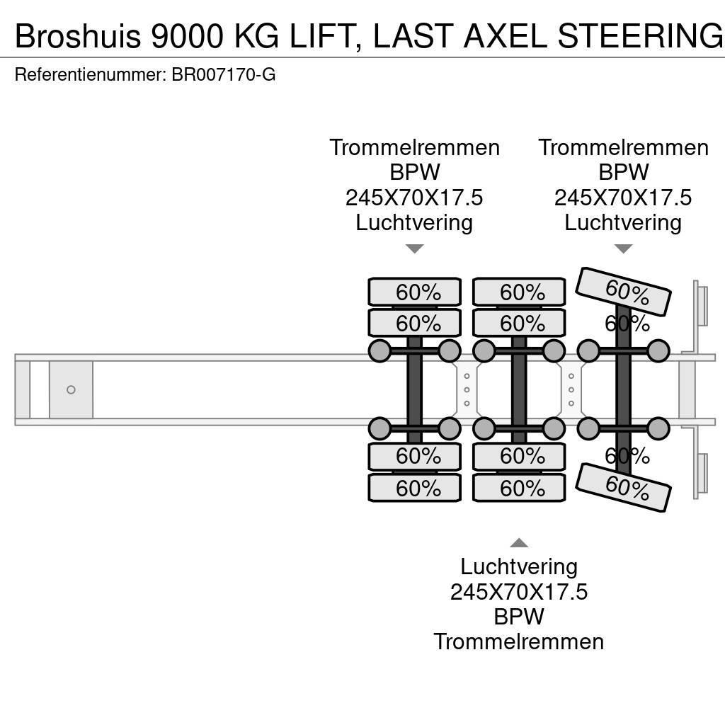 Broshuis 9000 KG LIFT, LAST AXEL STEERING Semi remorque surbaissée