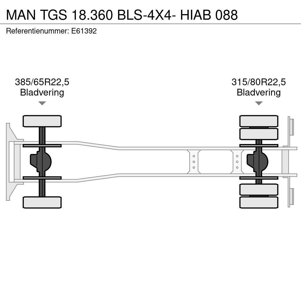 MAN TGS 18.360 BLS-4X4- HIAB 088 Camion benne