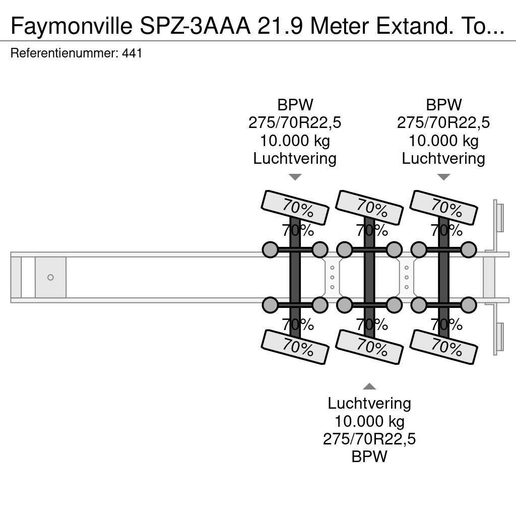 Faymonville SPZ-3AAA 21.9 Meter Extand. Total lenght: 35.5 met Semi remorque plateau ridelle