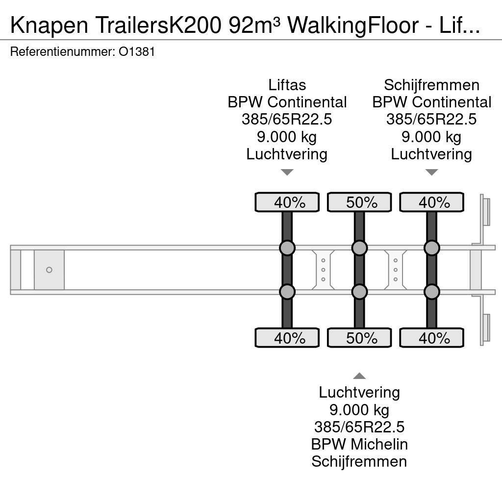 Knapen Trailers K200 92m³ WalkingFloor - LiftAs - Schijfr Semi-remorques à plancher mobile
