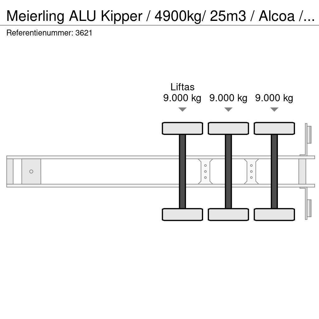 Meierling ALU Kipper / 4900kg/ 25m3 / Alcoa / APK 26-05-2024 Benne semi remorque