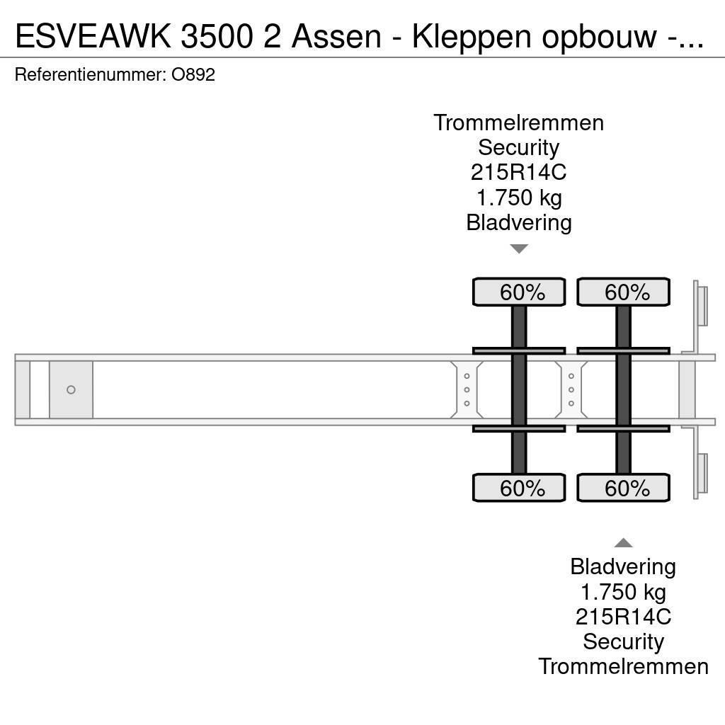 Esve AWK 3500 2 Assen - Kleppen opbouw - FietsVervoer - Semi remorque fourgon