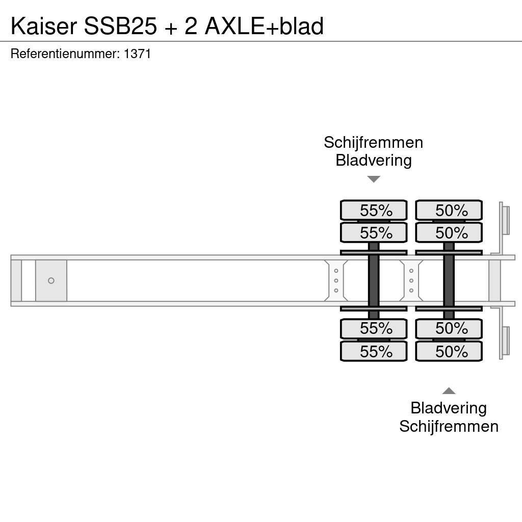 Kaiser SSB25 + 2 AXLE+blad Semi remorque surbaissée