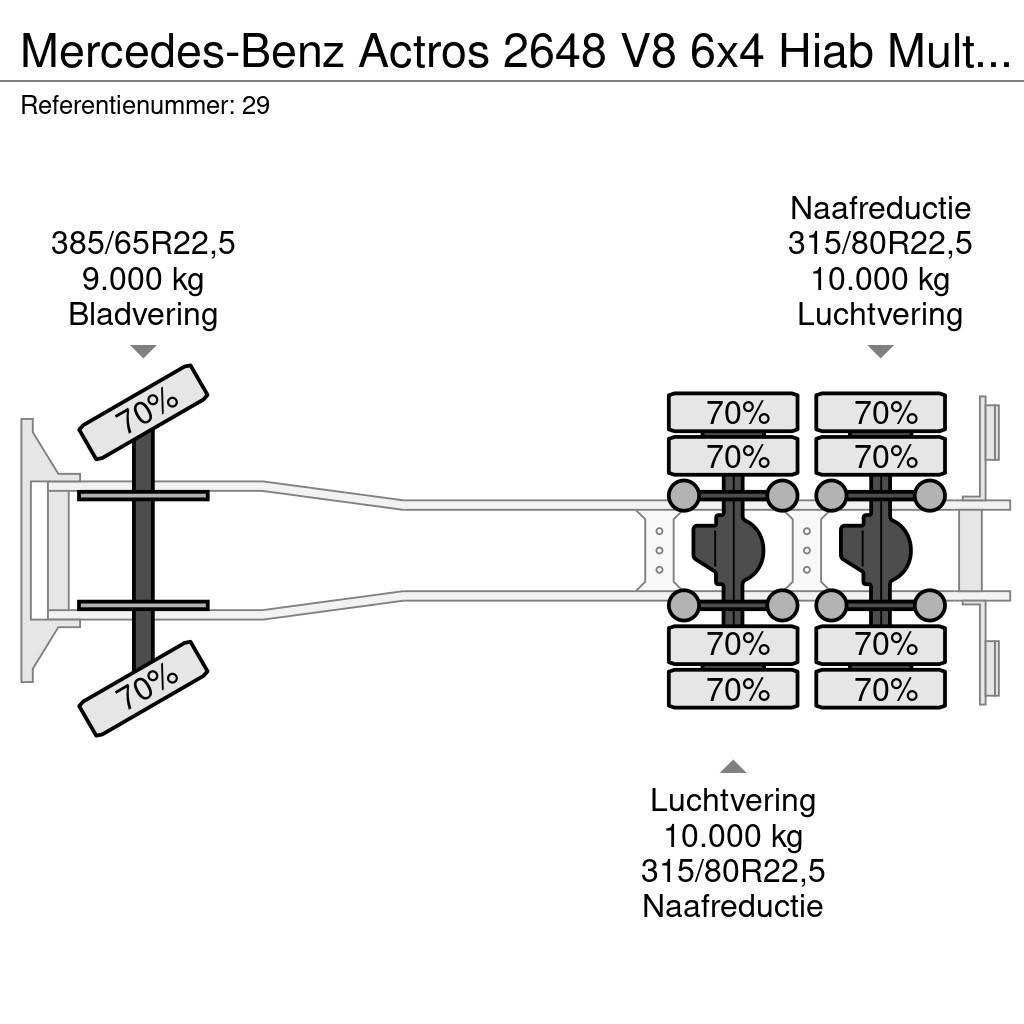 Mercedes-Benz Actros 2648 V8 6x4 Hiab Multilift 20 Tons Hooklift Camion ampliroll