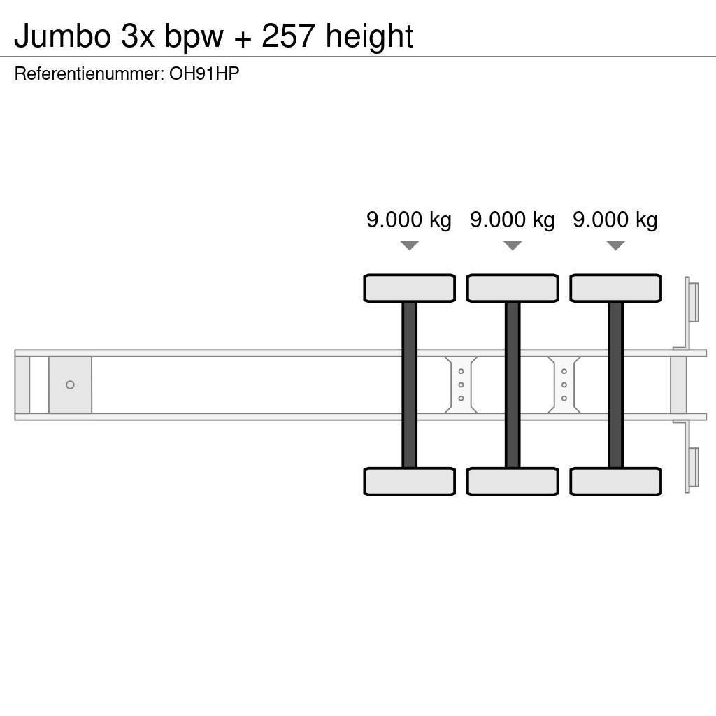 Jumbo 3x bpw + 257 height Semi remorque à rideaux coulissants (PLSC)