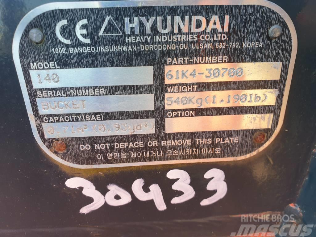 Hyundai Excavator Bucket, 61K4-30700, 140 Godet