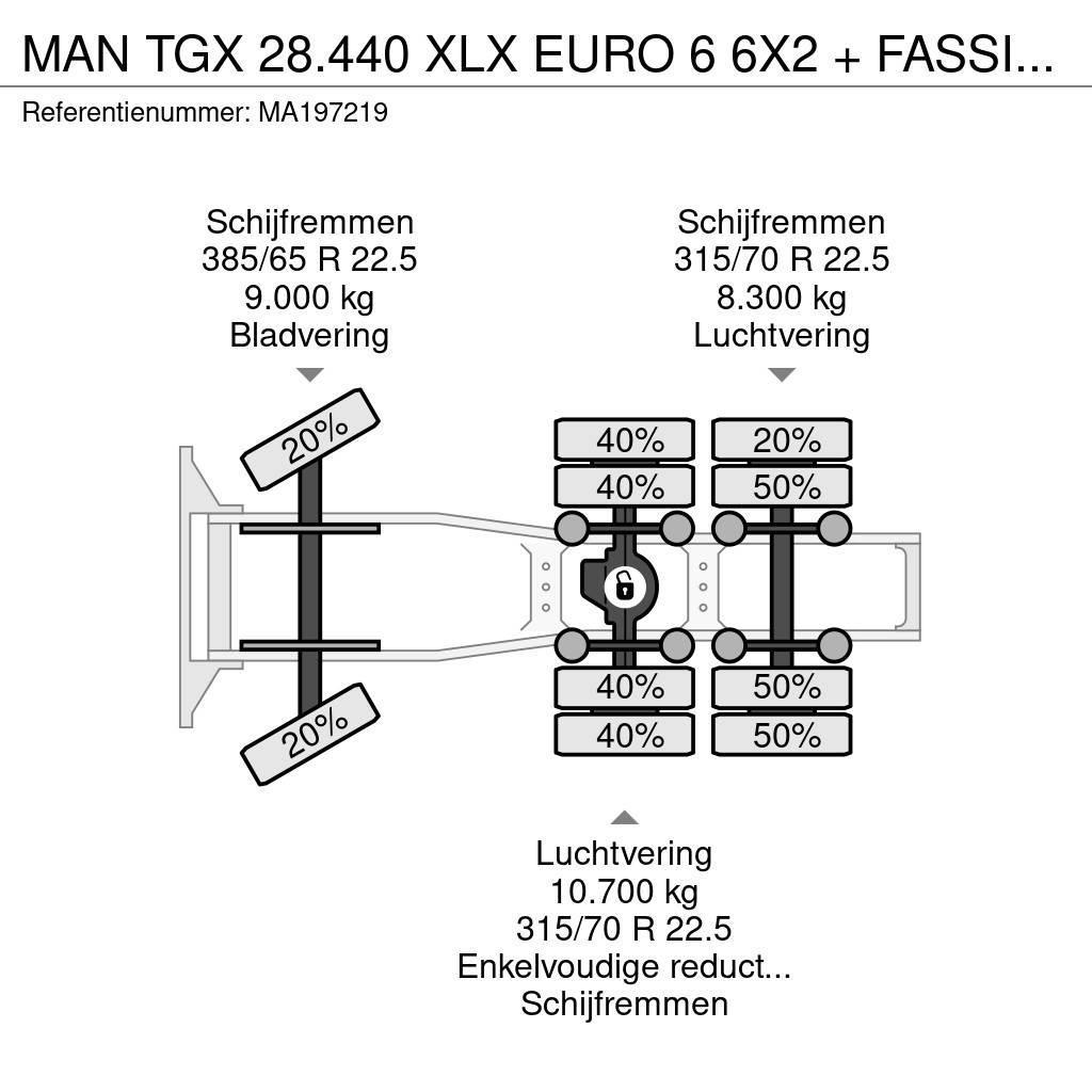MAN TGX 28.440 XLX EURO 6 6X2 + FASSI F365 + FLYJIB + Tracteur routier